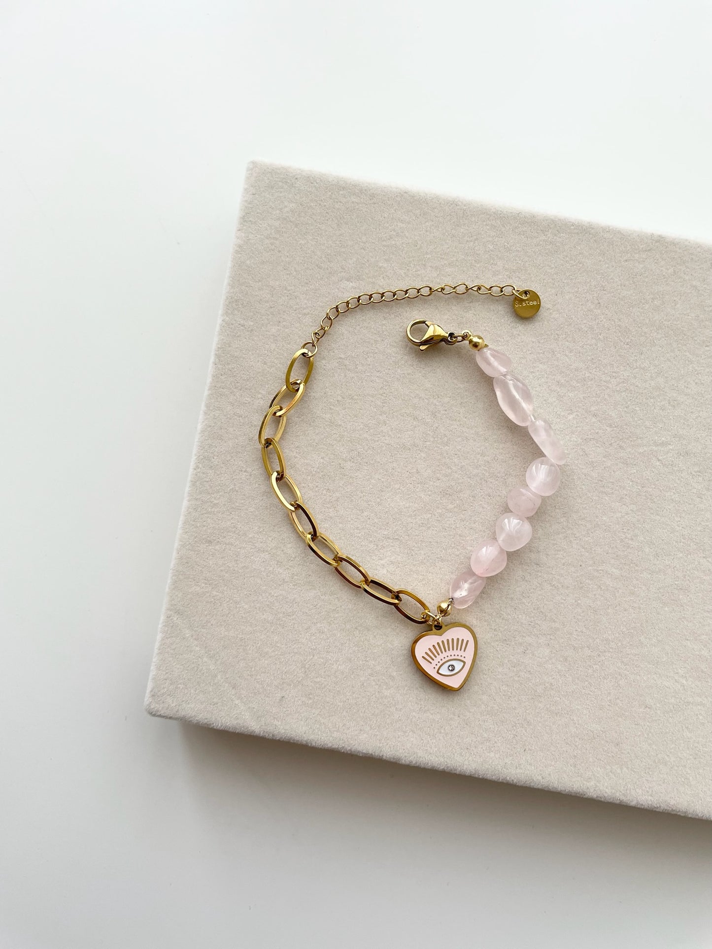 gb412 Rose Quartz Evil Eye