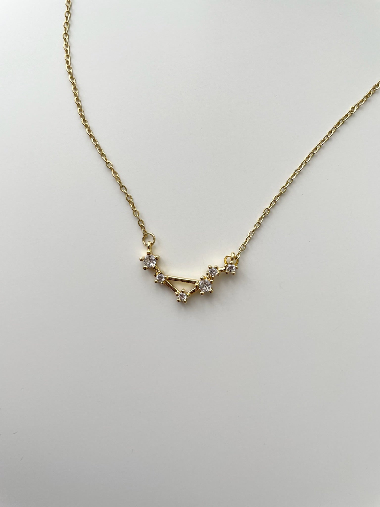 Gold plated constellation necklace - libra