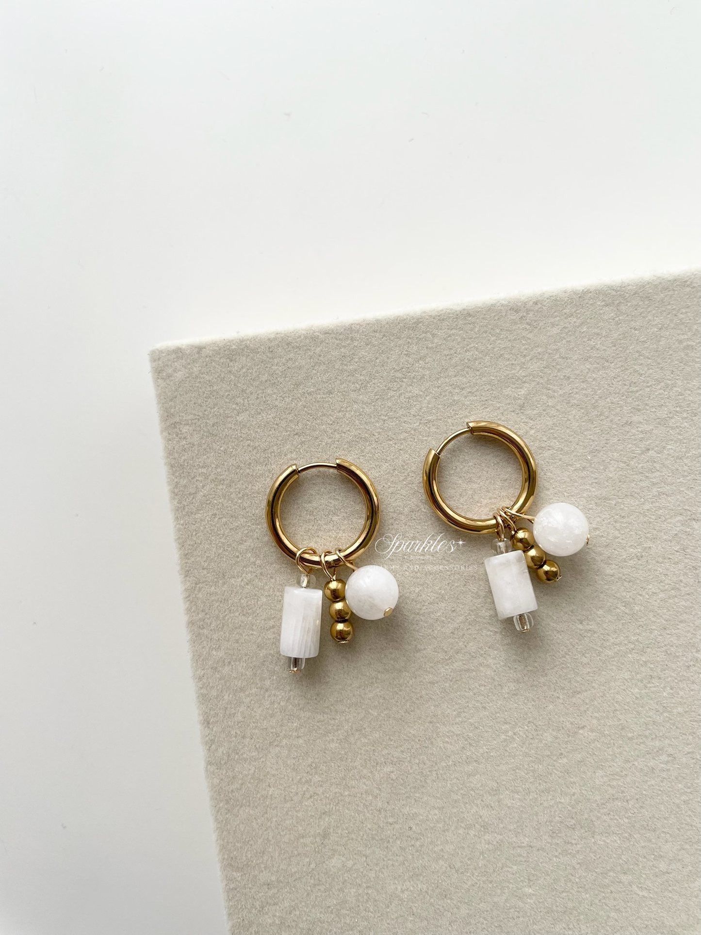 Ch5 Moonstone Charm Hoop Earrings