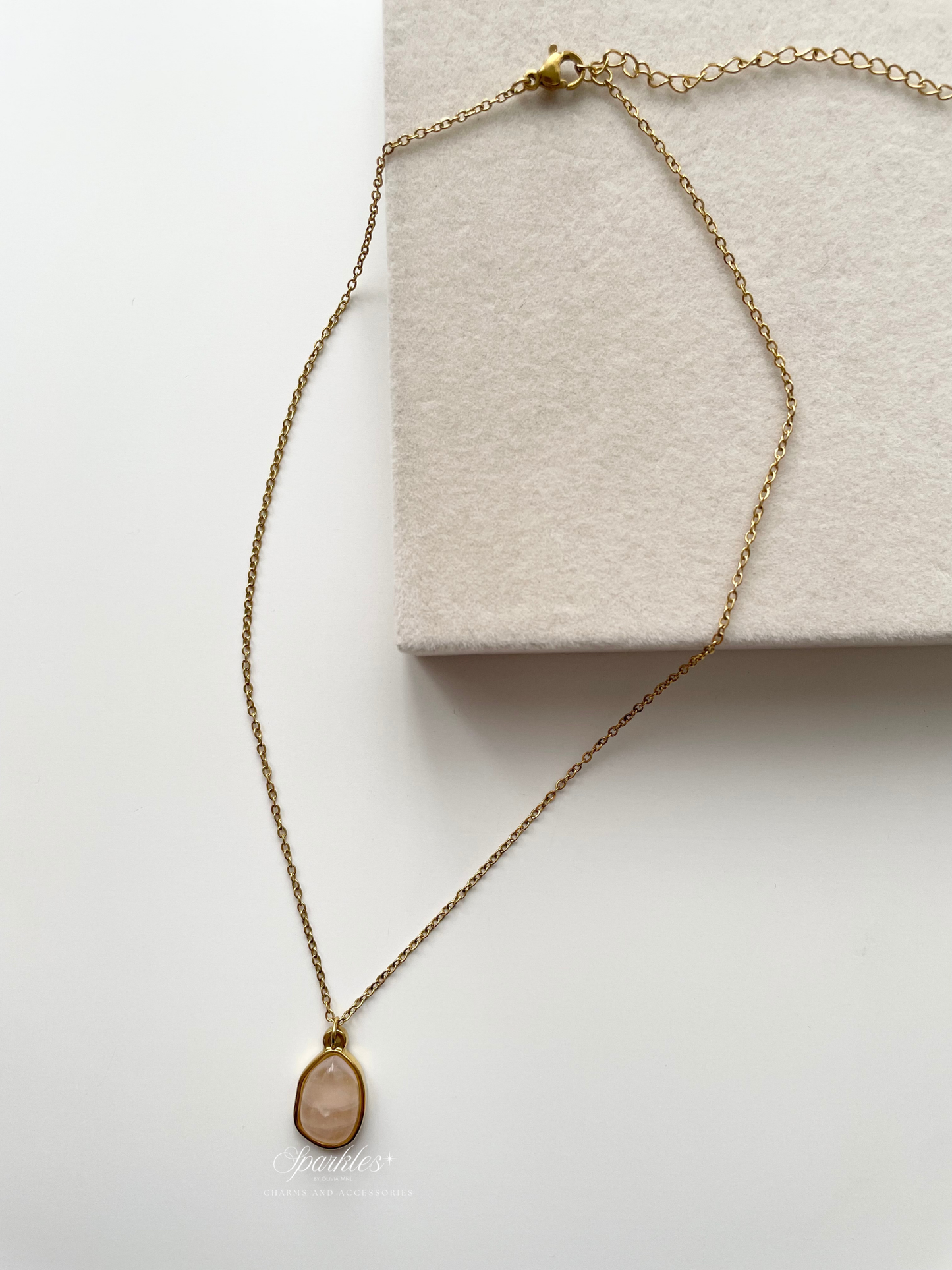 Crystal1 Citrine Stone Gold Necklace