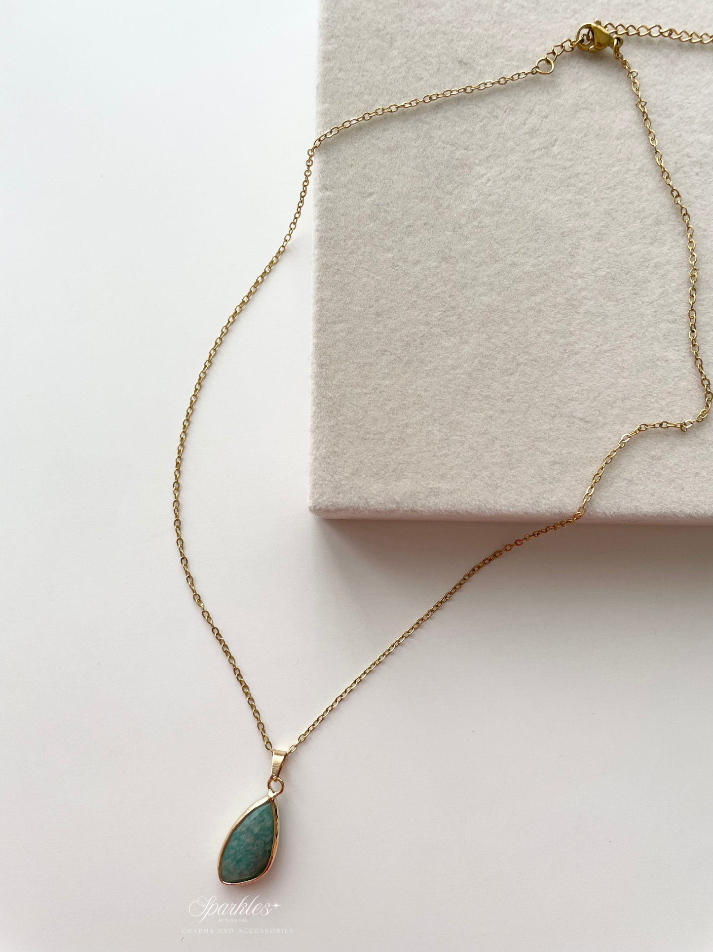crystal9 Amazonite Stone Gold Necklace