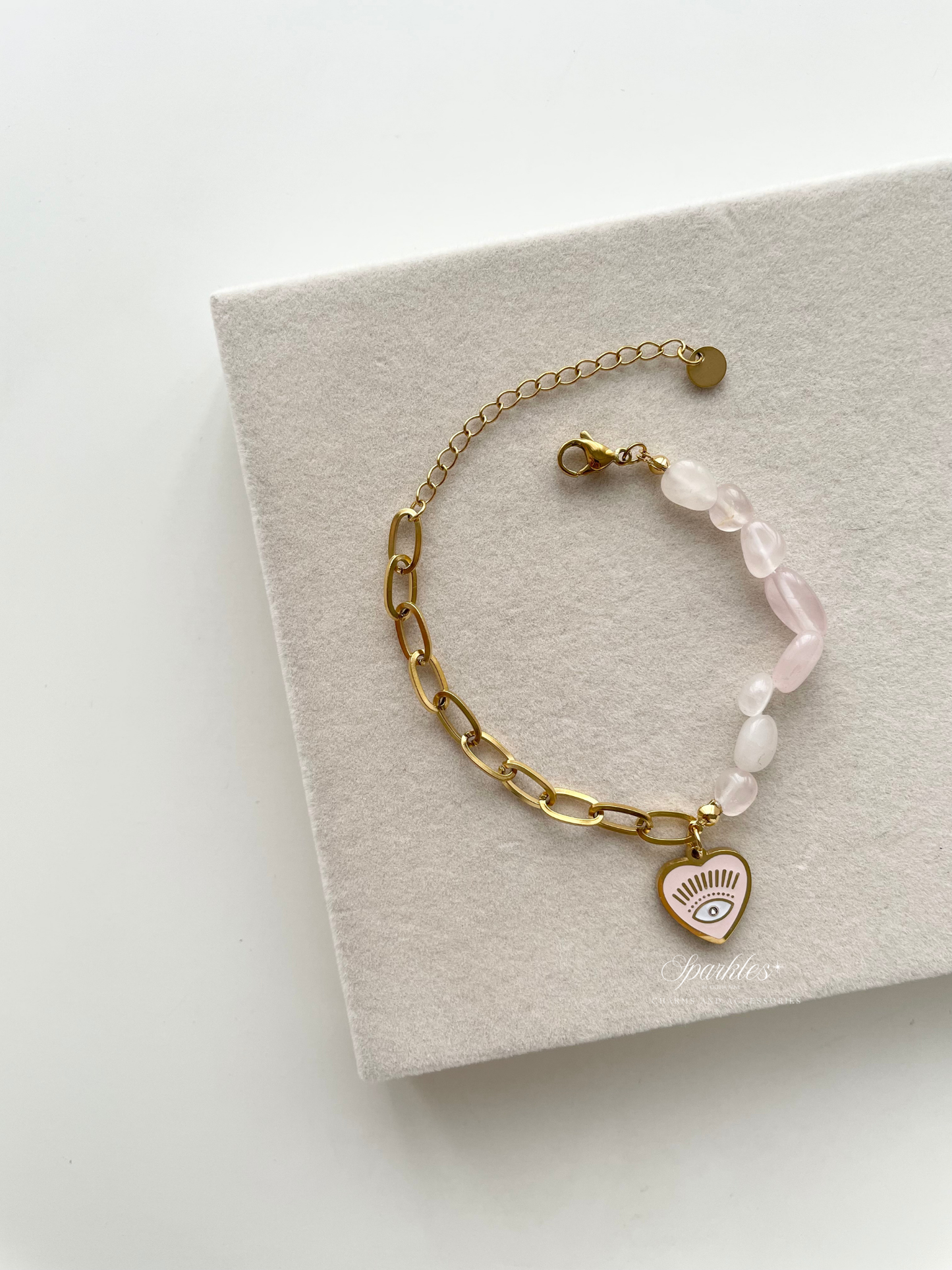 gb412 Rose Quartz Evil Eye