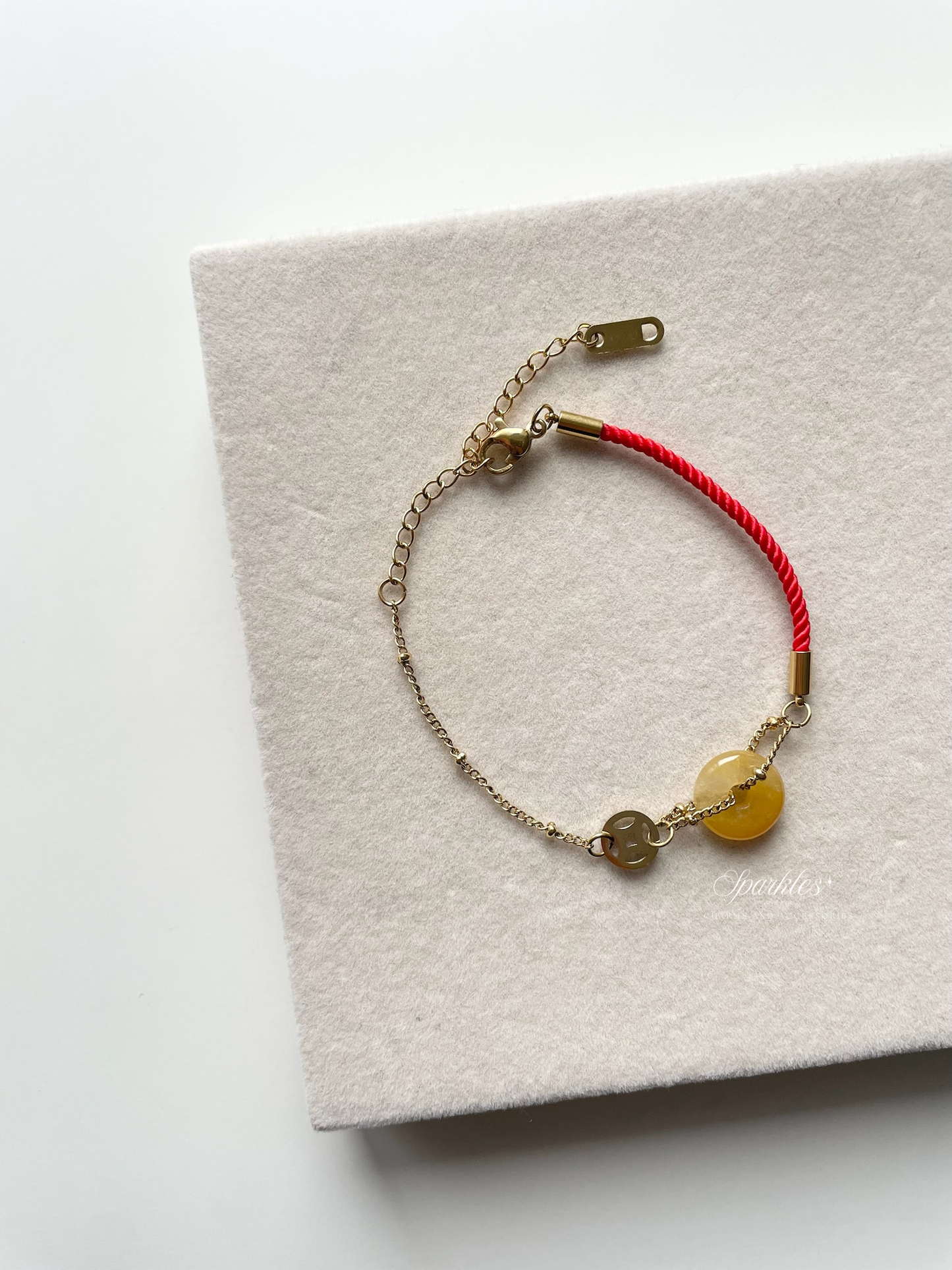 Lucky1 Topaz Red String Bracelet