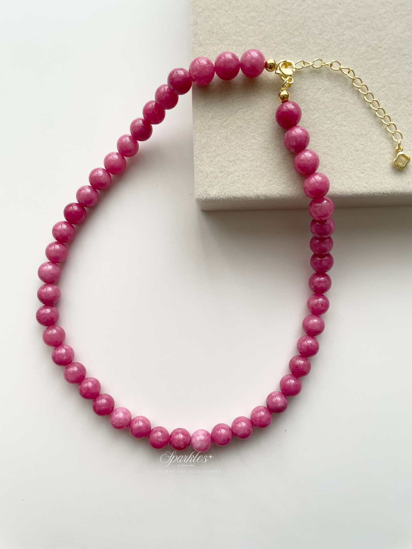 pn5 Pink Angelite Necklace 8mm