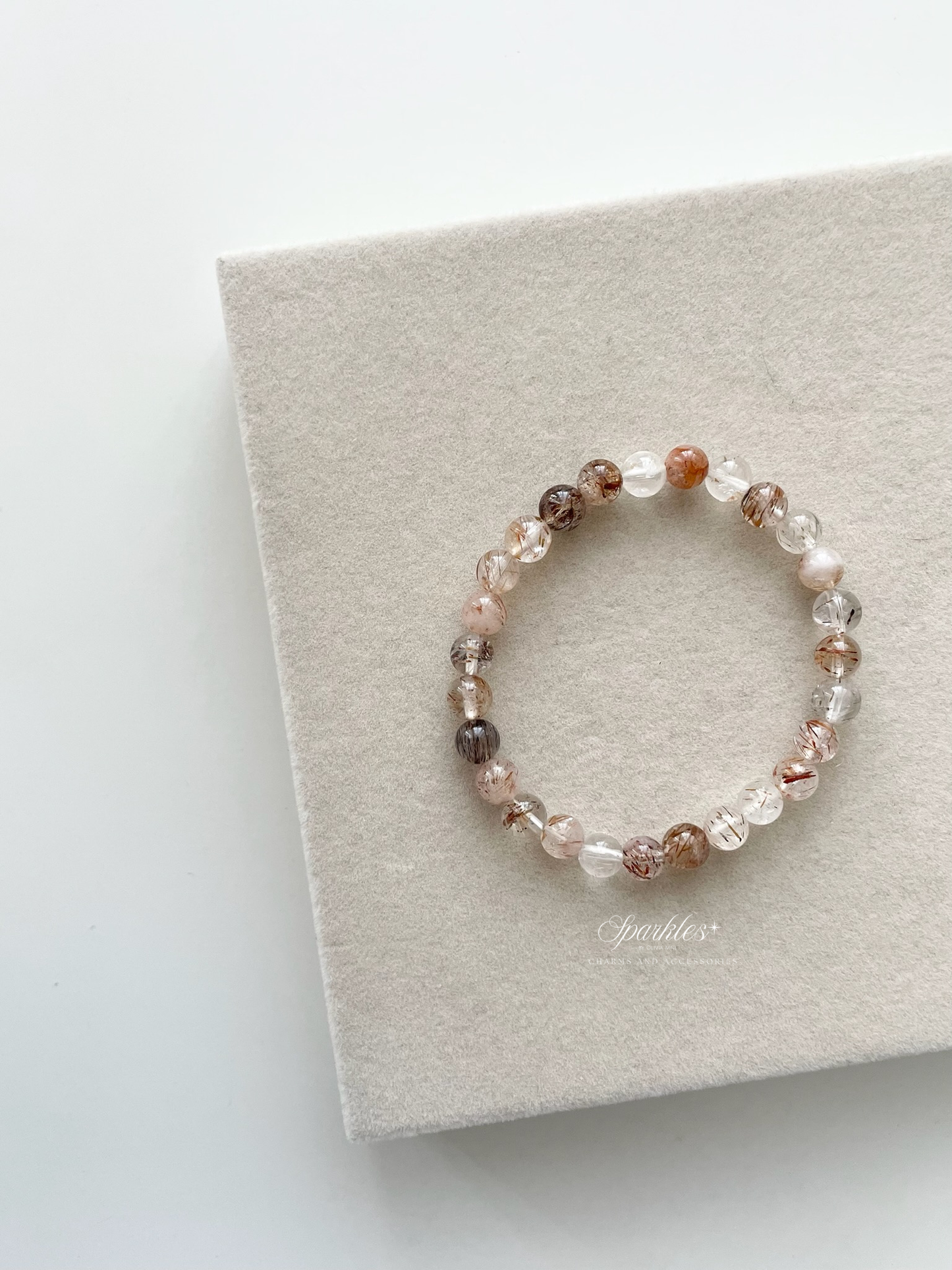 Rare3 Red Rutilated Quartz Stone Bracelet with Sizes