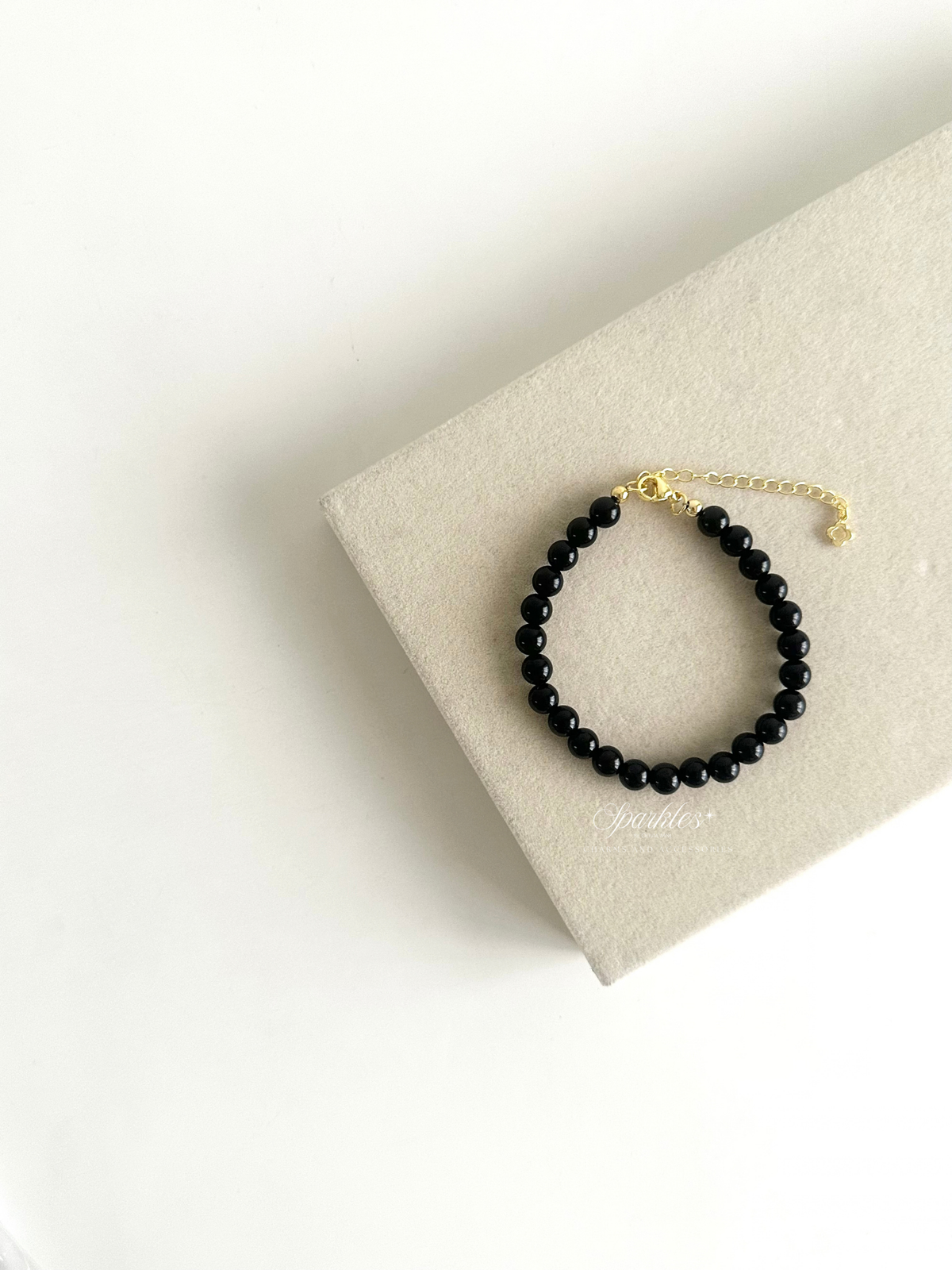 Sel15 Obsidian Beads Bracelet w/ extender