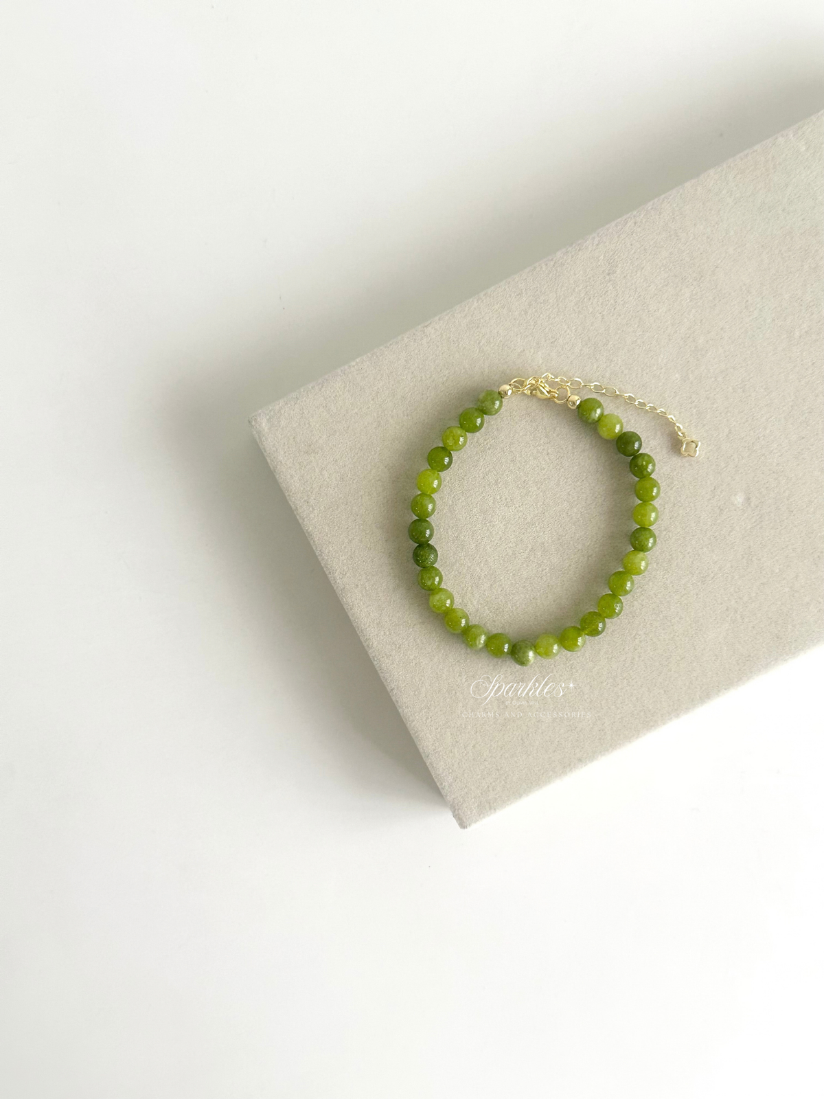 Sel41 Nephrite Jade Beads Bracelet w/ extender