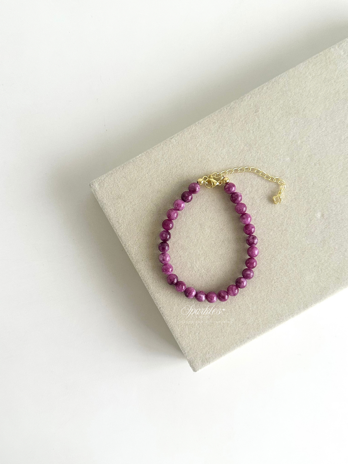 sel45 Lepidolite beads w/ extender