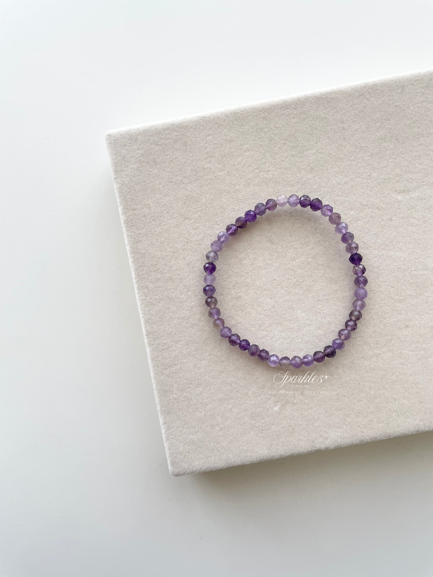 Sparkles2 Amethyst Faceted Beads Bracelet with Sizes