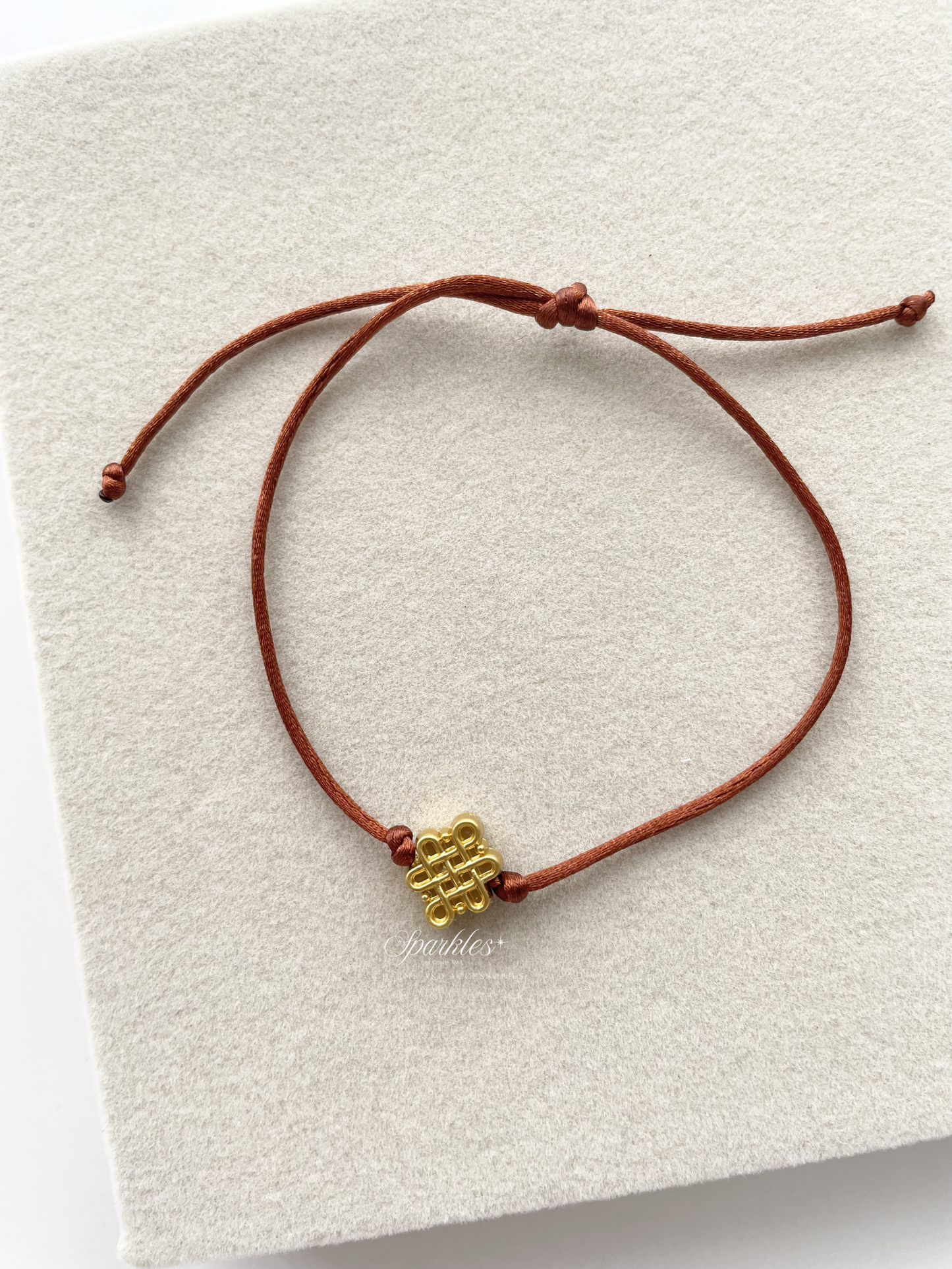 Brown String Mystic Knot Bracelet