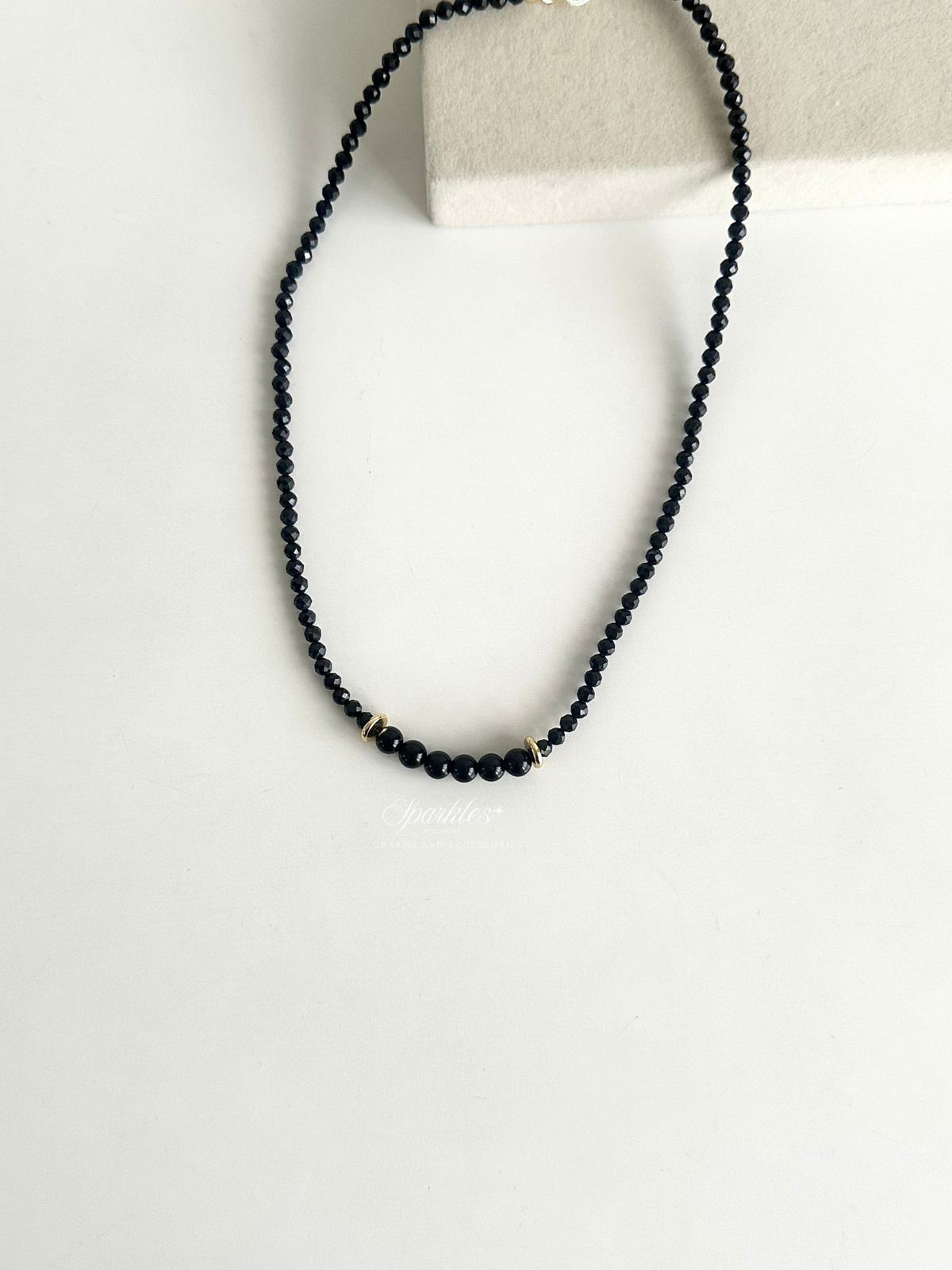 Black Tourmaline with Obsidian Stone Necklace charm33
