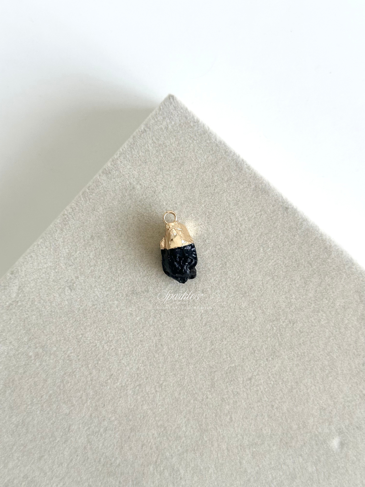 charm65 Black Tourmaline Raw Stone Pendant