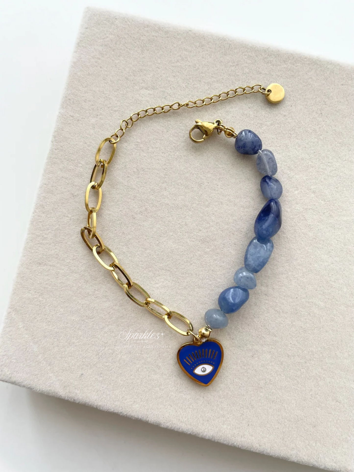gb570 Blue Sapphire Evil Eye