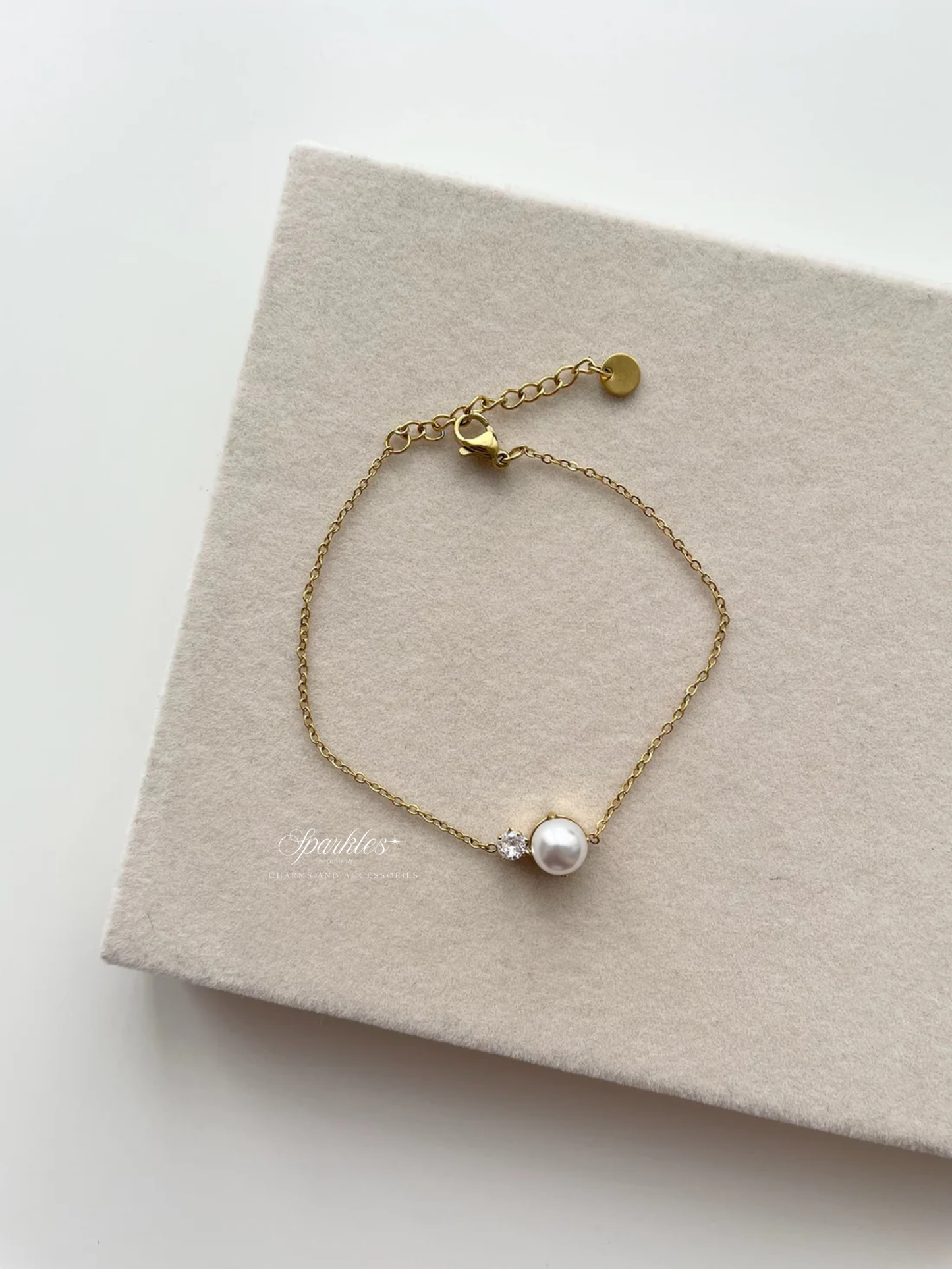 gb584 Pearl gold bracelet