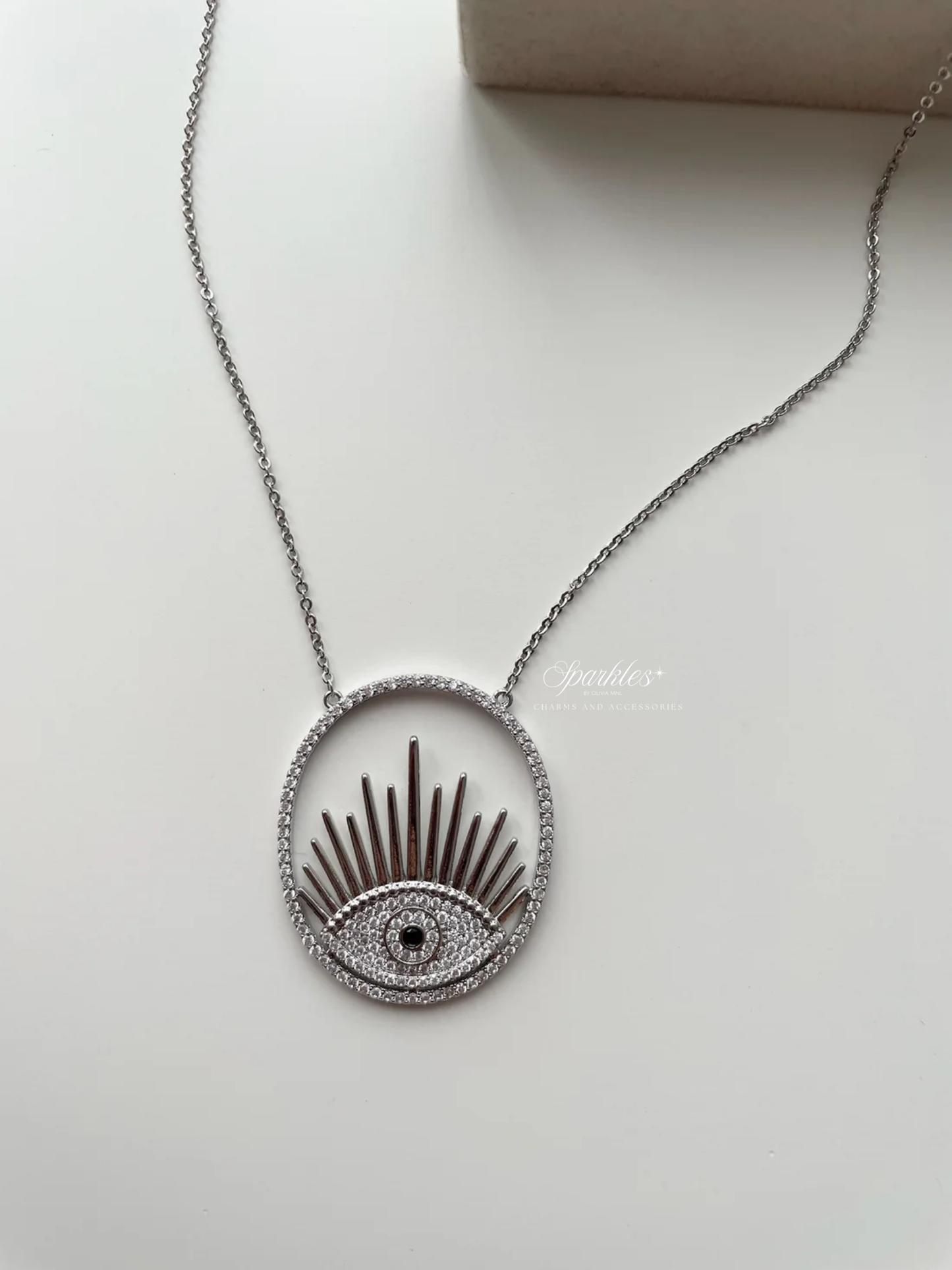 gn835 Silver evil eye necklace