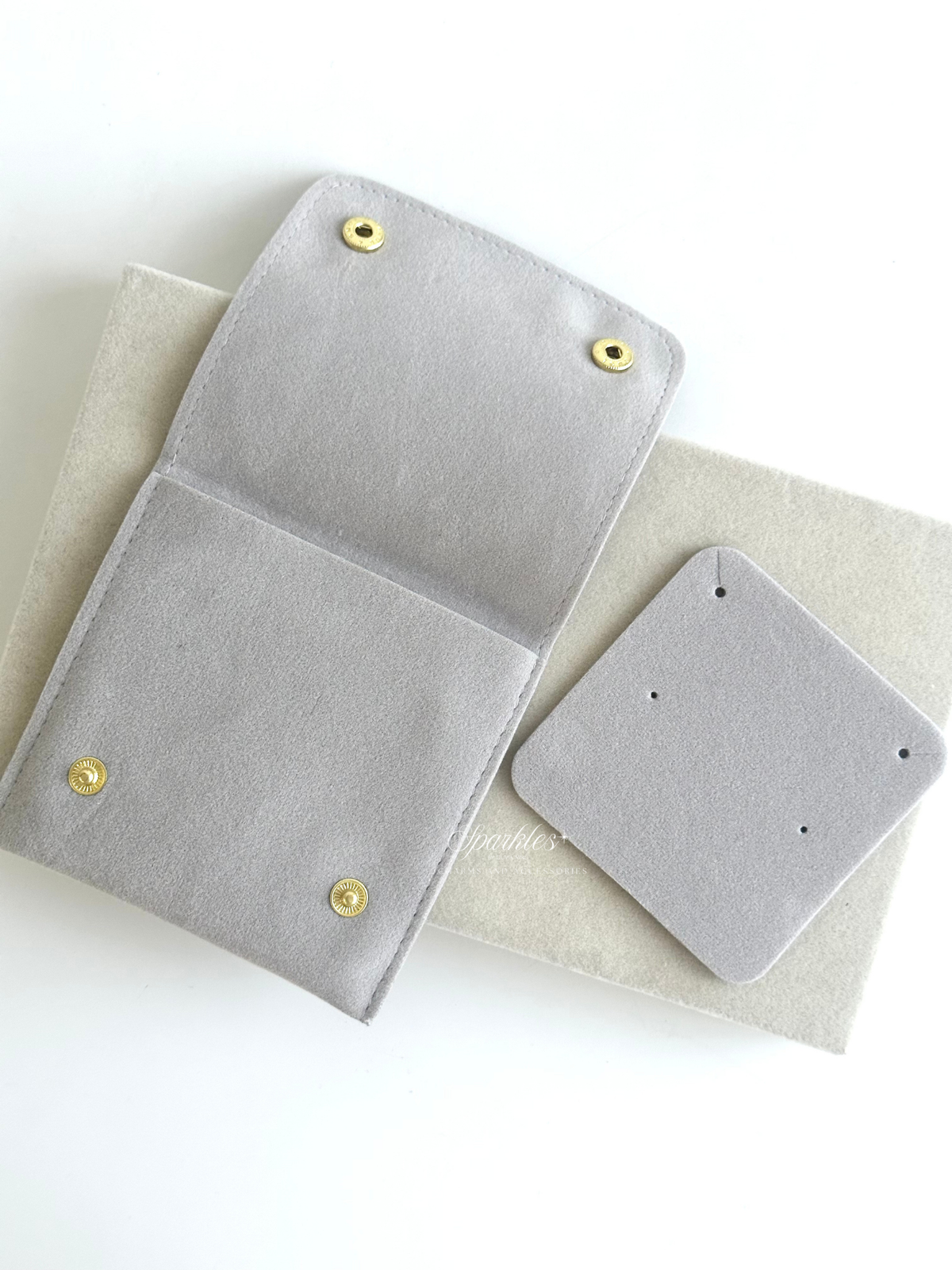 Sparkles by Olivia Manila Velvet Gray Pouch