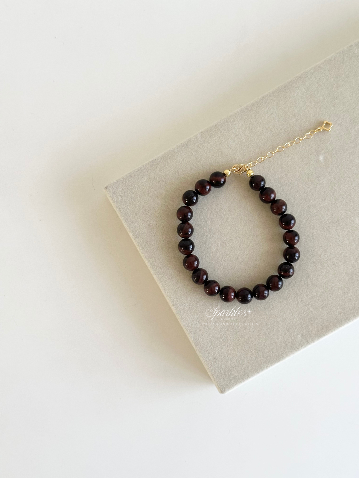 Sel57 Red Tiger's Eye Bracelet with Extender