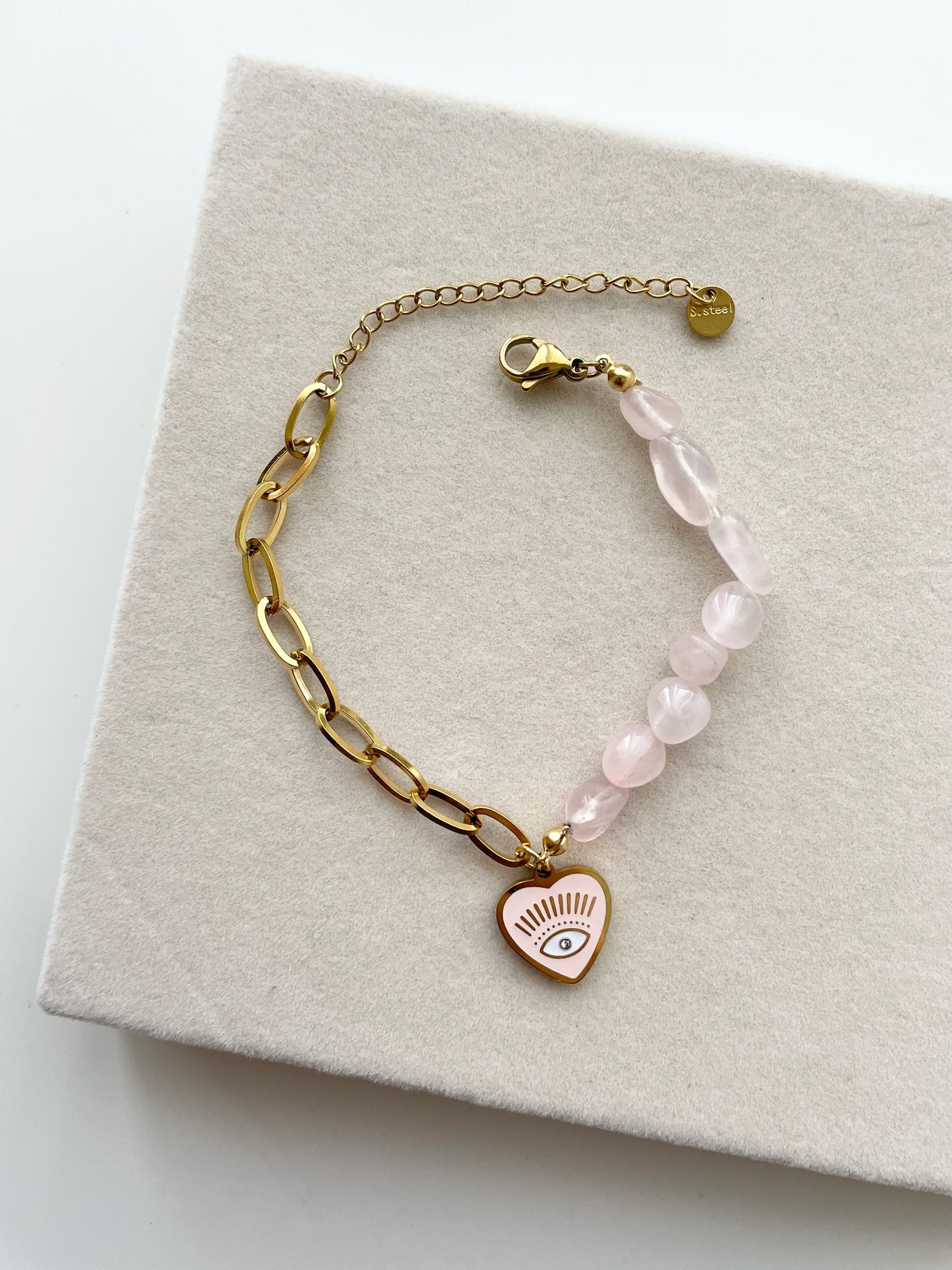 gb412 Rose Quartz Evil Eye