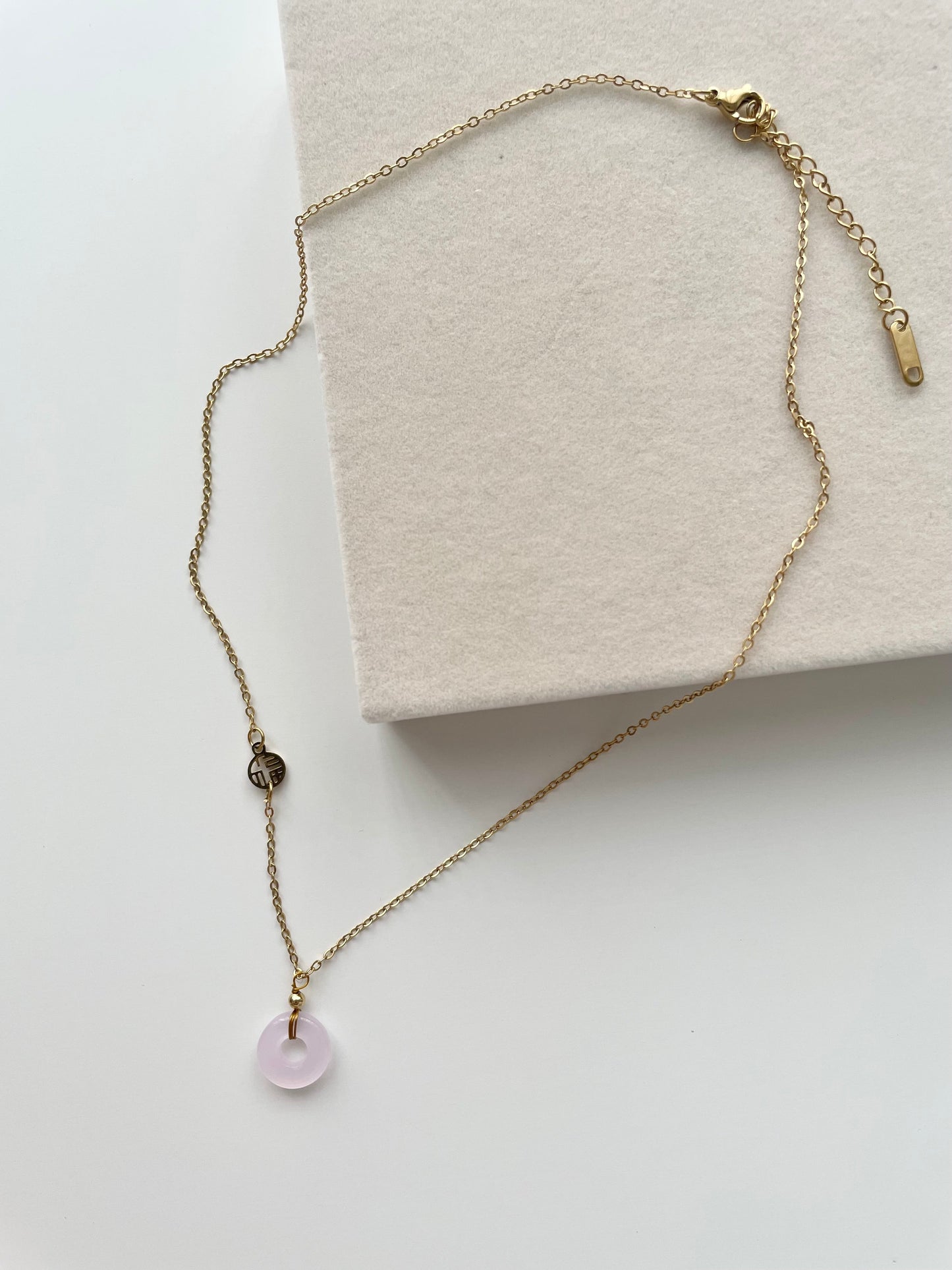 gn802 Pink jade necklace