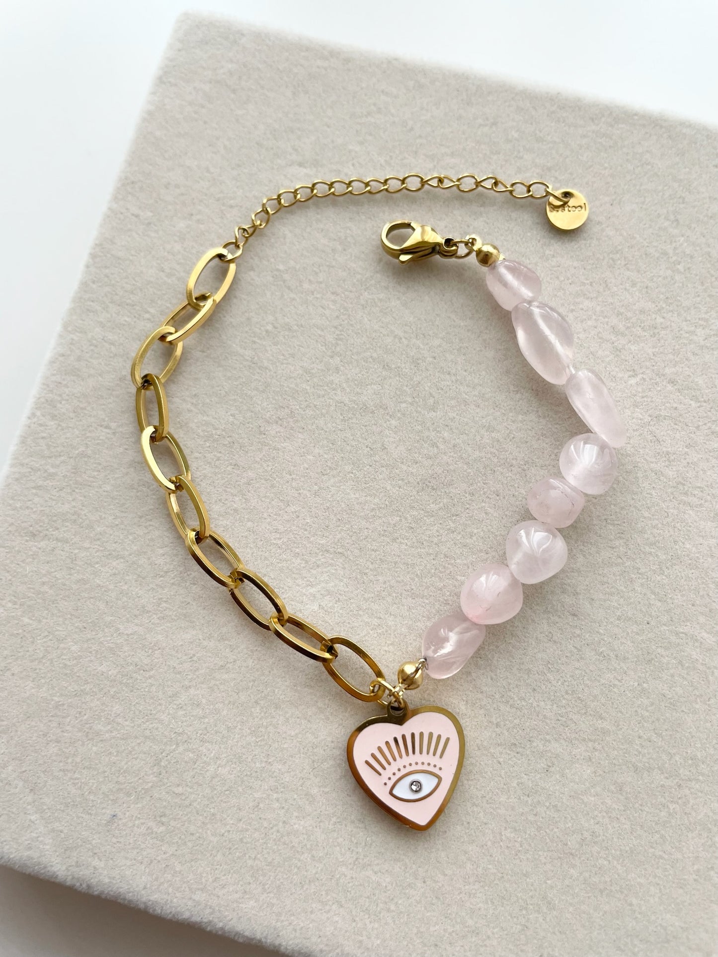 gb412 Rose Quartz Evil Eye