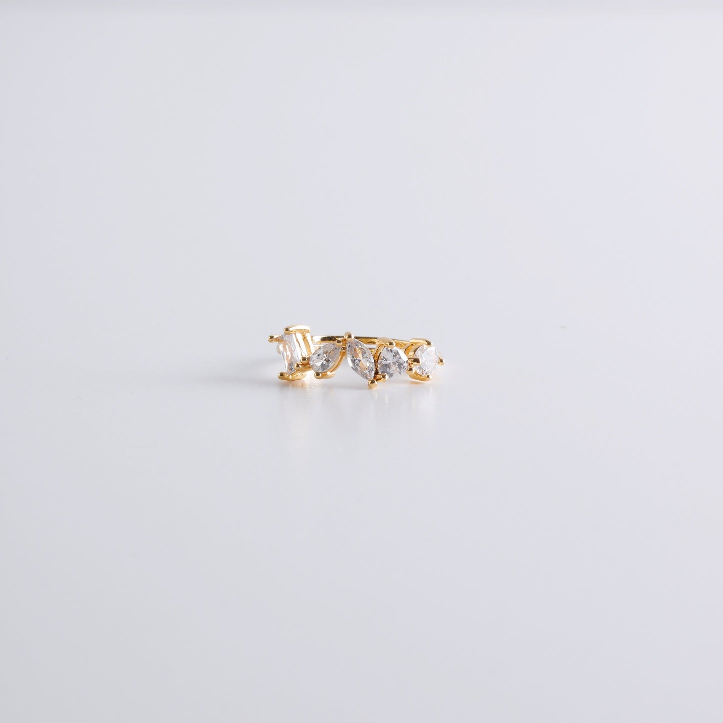 White Stone half eternity ring in Gold