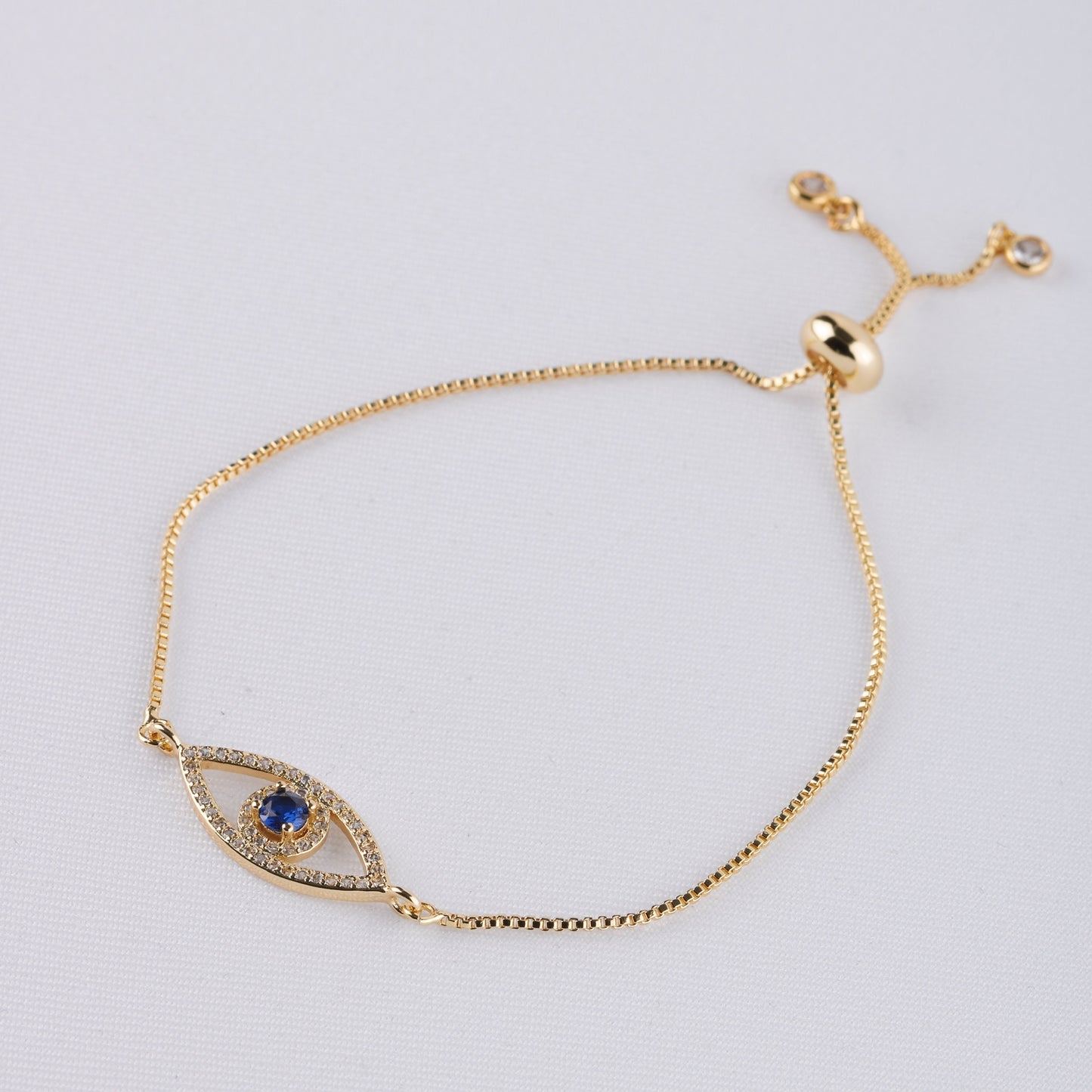 Amber Evil Eye Gold Bracelet