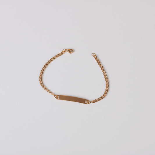 Bar With Chain Gold Bracelet