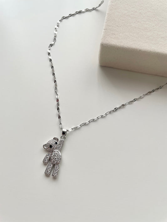 gn799 Silver bear necklace