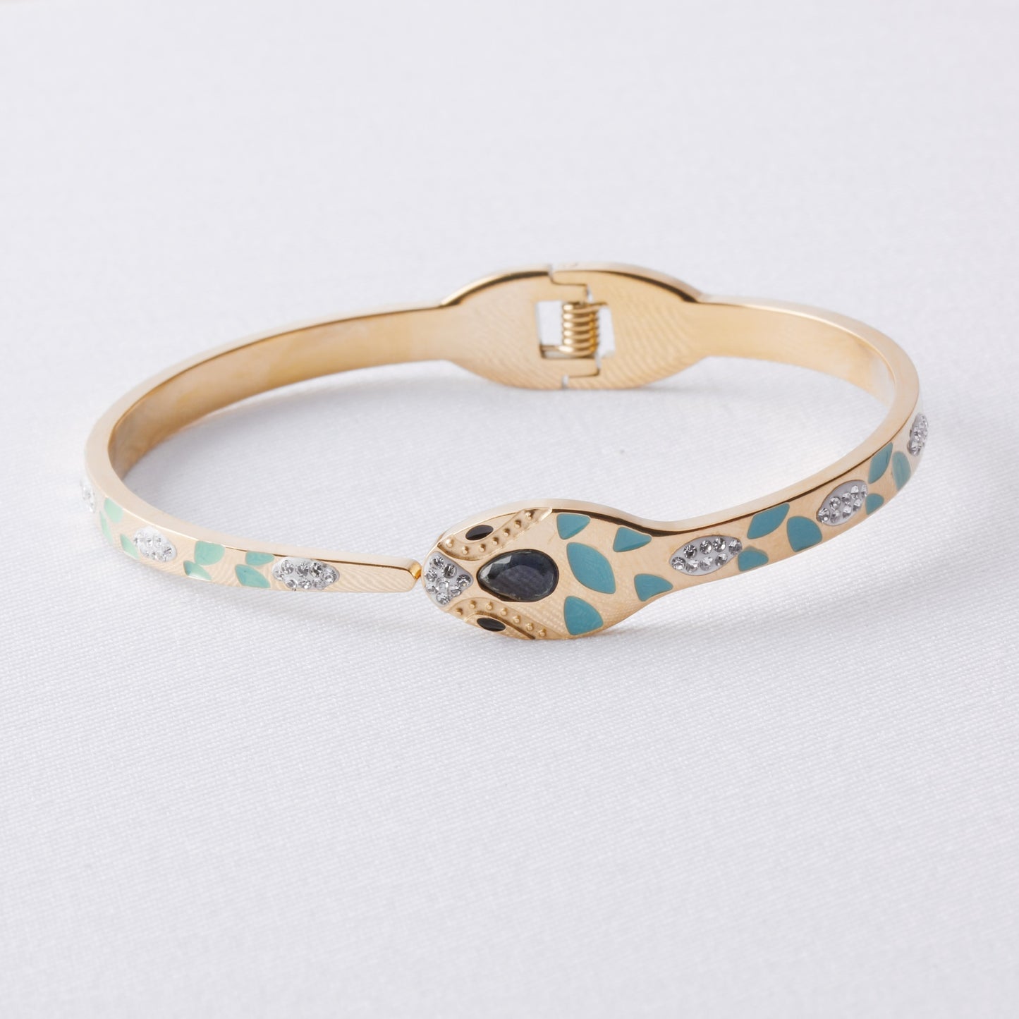 Teal serpent bangle