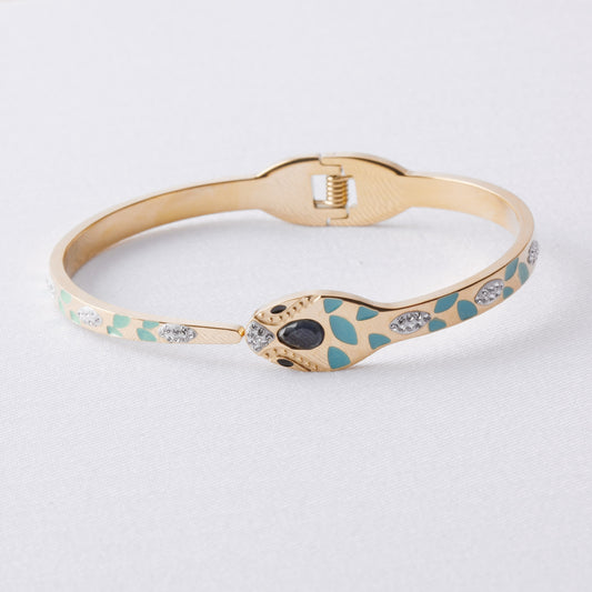 Teal serpent bangle