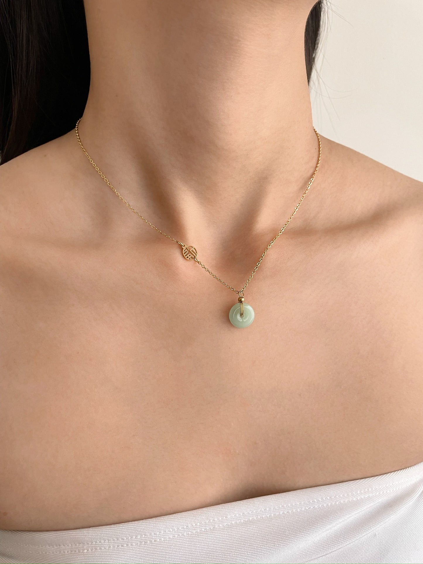 Authentic Jade Gold Necklace