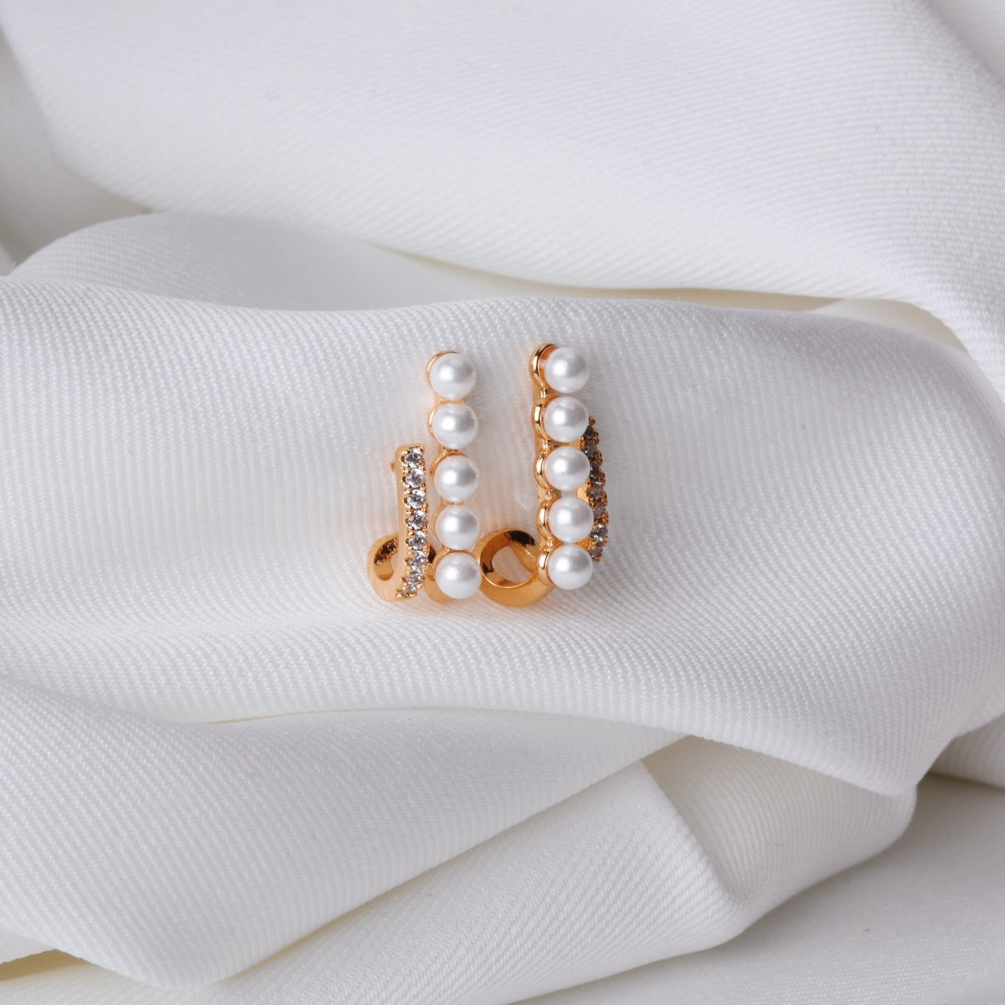 2in1 pearl and stones earrings