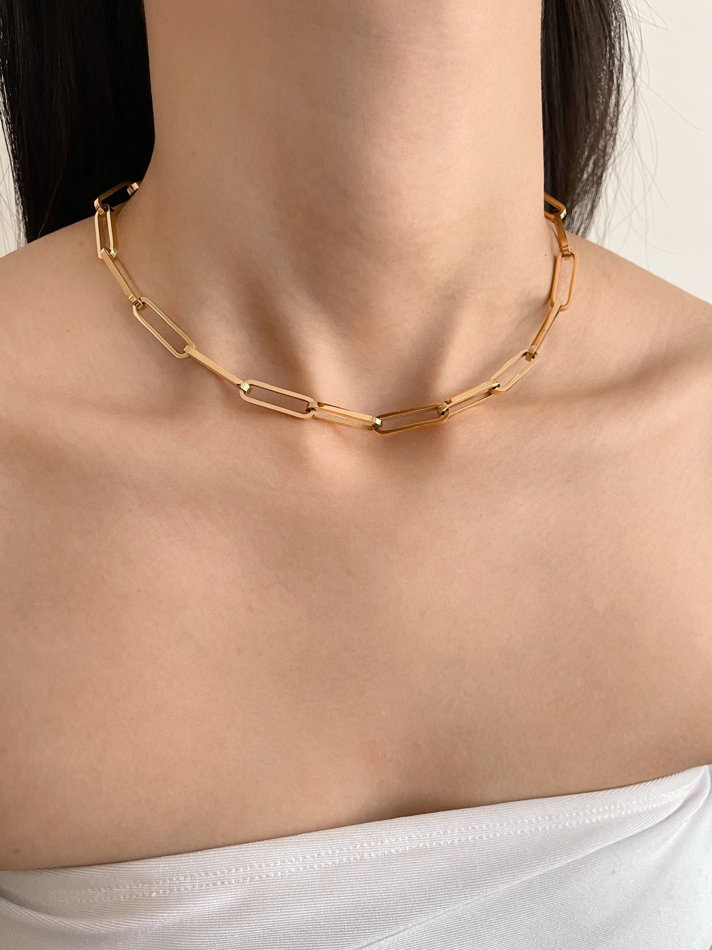 Chunky Paperclip Gold Necklace