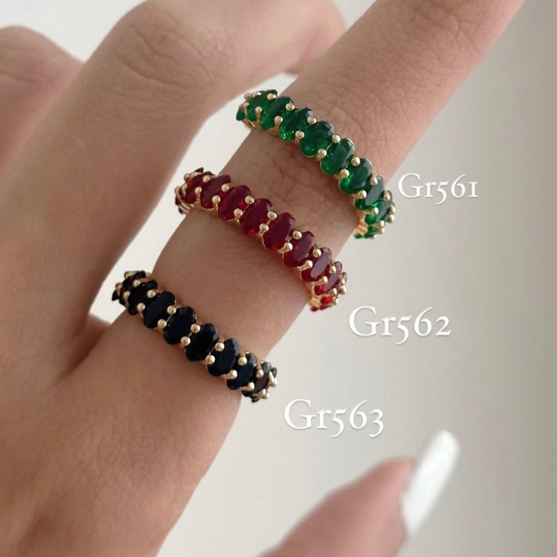 Adjustable Eternity Gem rings