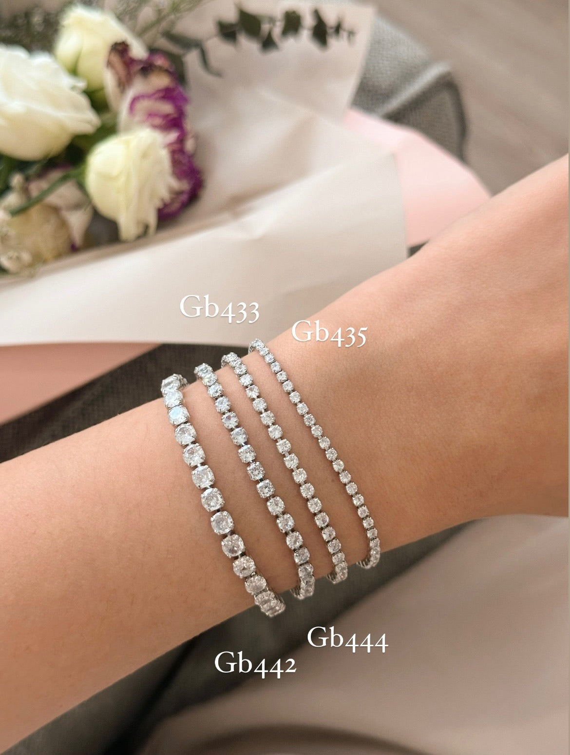 16cm white gold tennis bracelets