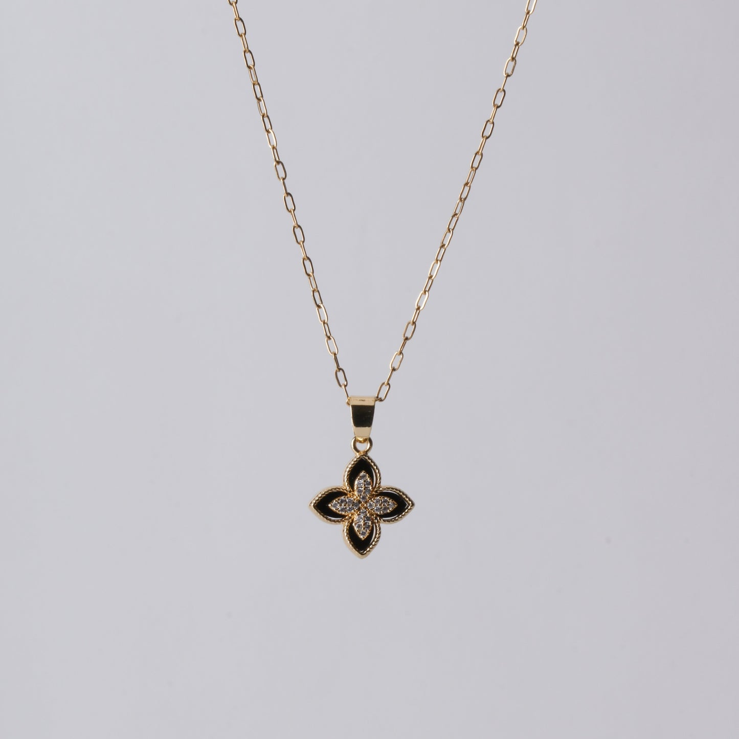 Blossom Onyx Gold Necklace