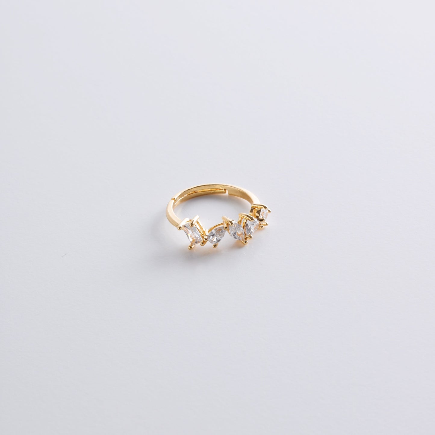 White Stone half eternity ring in Gold