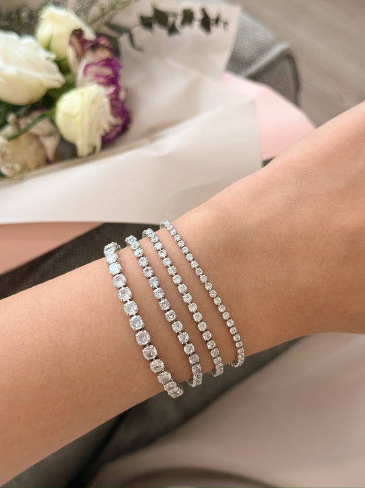 16cm white gold tennis bracelets