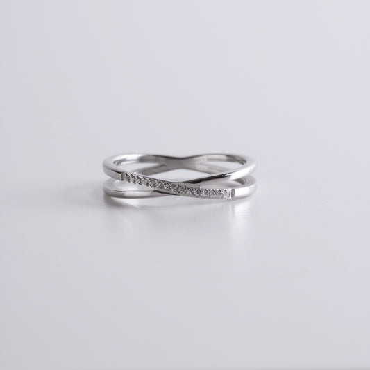 X Silver Ring