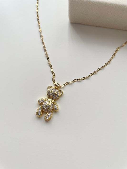 gn796 Gold bear necklace