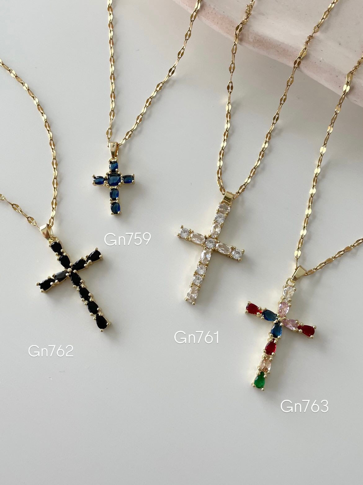 Cross gem necklace