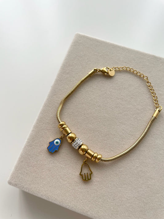 Hamsa evil eye charm bracelet