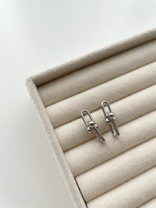 Lucia hardware silver earrings