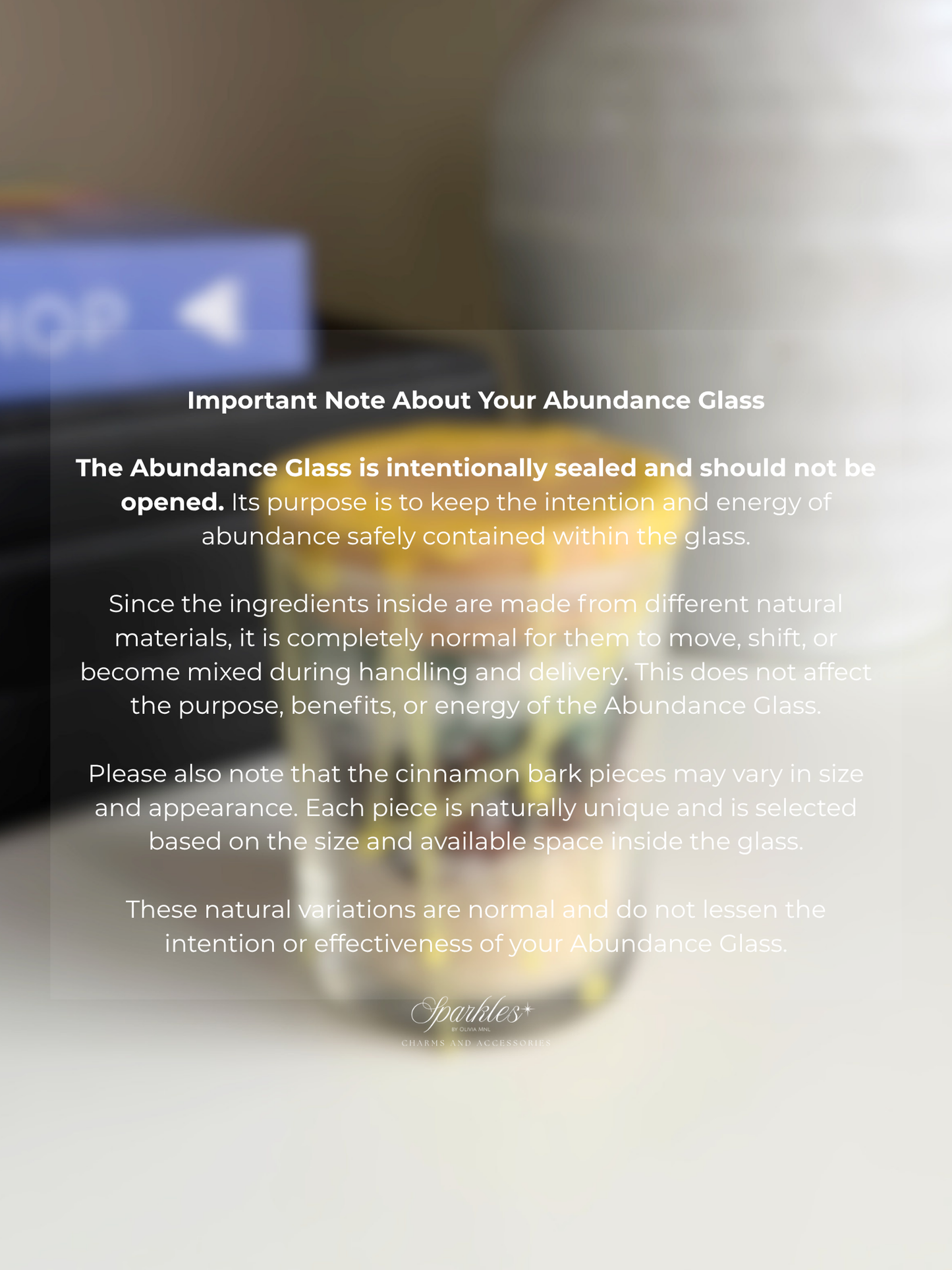 Abundance Glass for attracting money and opportunities (AG)