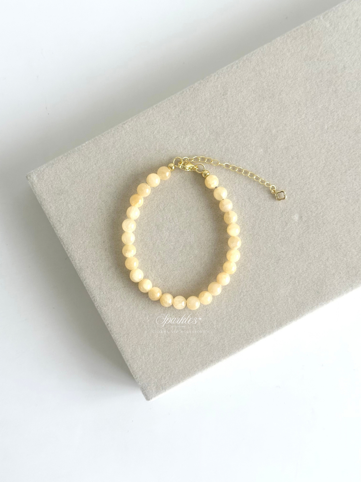 Yellow Jade Beads Bracelet with extender Aura13
