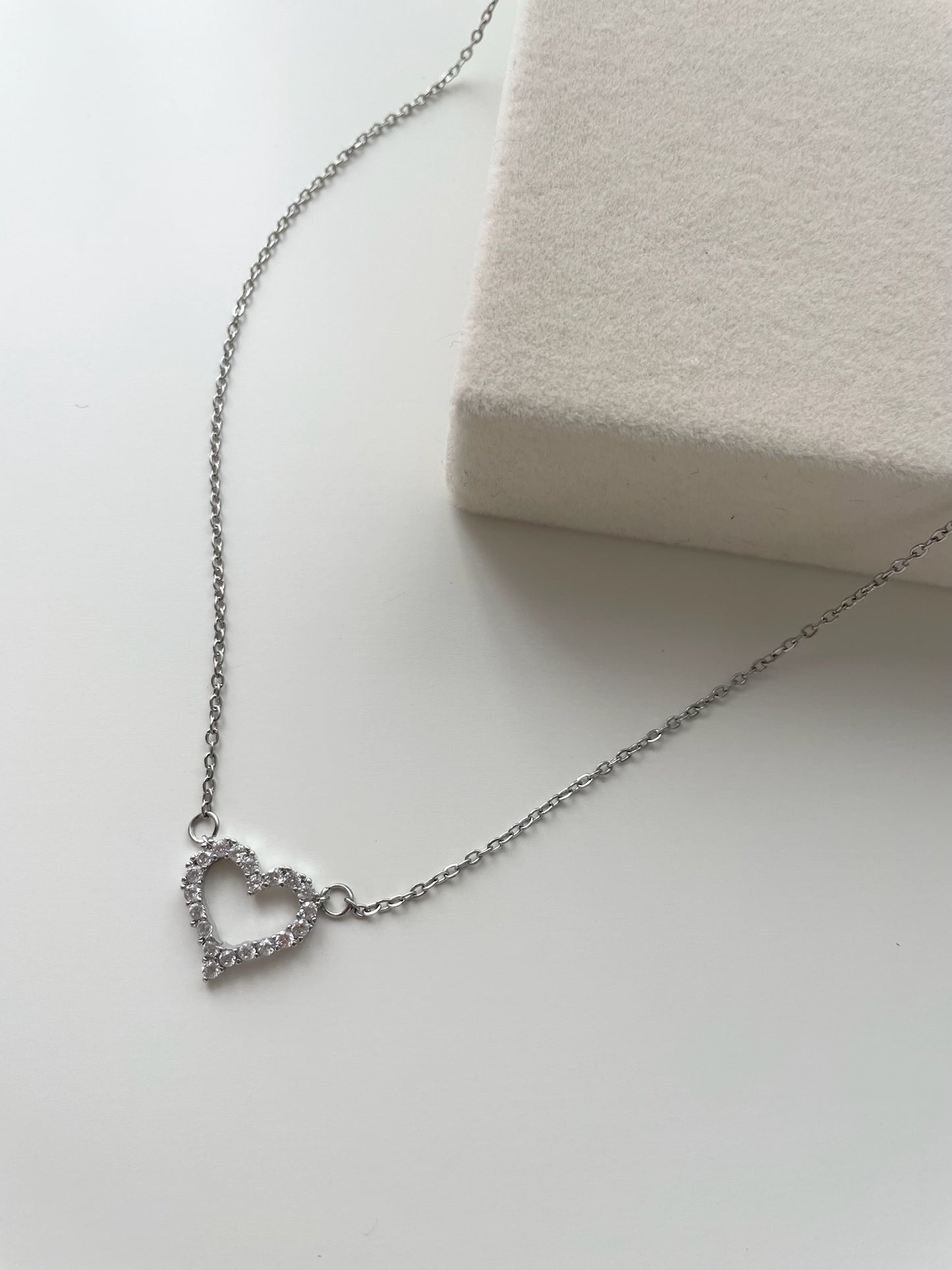 Heart silver necklace