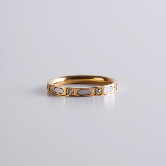 Pearl And Stone Gold Bond Ring