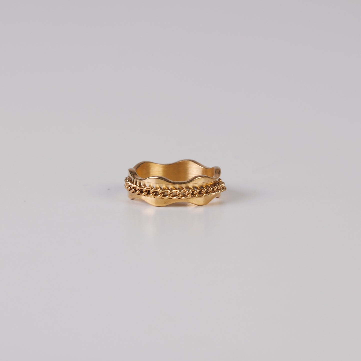 Rotatable Gold Chain Ring with sizes