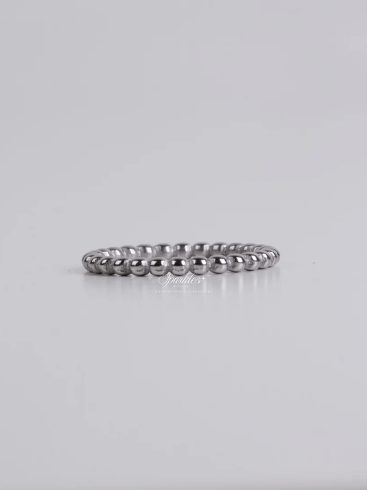 Beaded Silver Ring with sizes