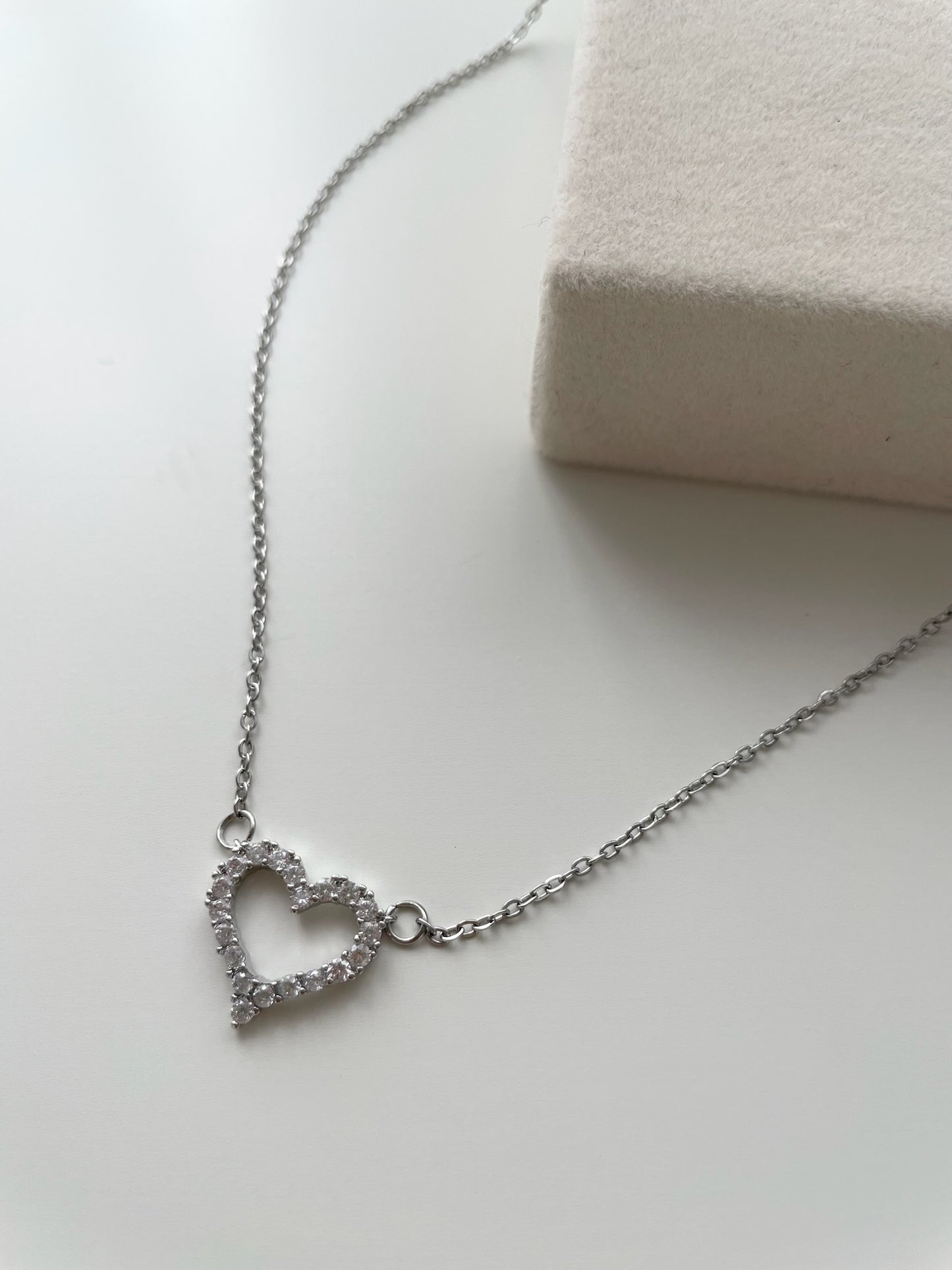 Heart silver necklace